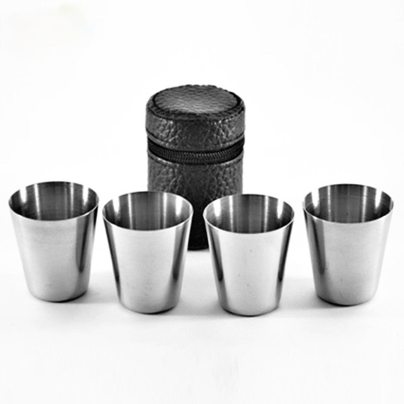 4-Piece Steel Shot Glass Set