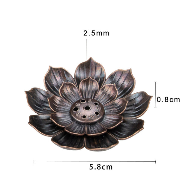 Bronze Lotus Incense Stick Burner