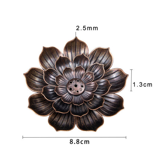 Bronze Lotus Incense Stick Burner