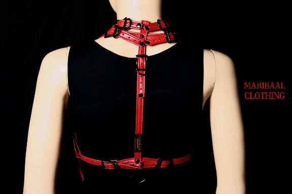 West Alps Harness- Genuine Leather, Red